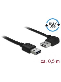   DeLock EASY-USB 2.0 Type-A male > EASY-USB 2.0 Type-A male angled left/right 0,5m Cable Black