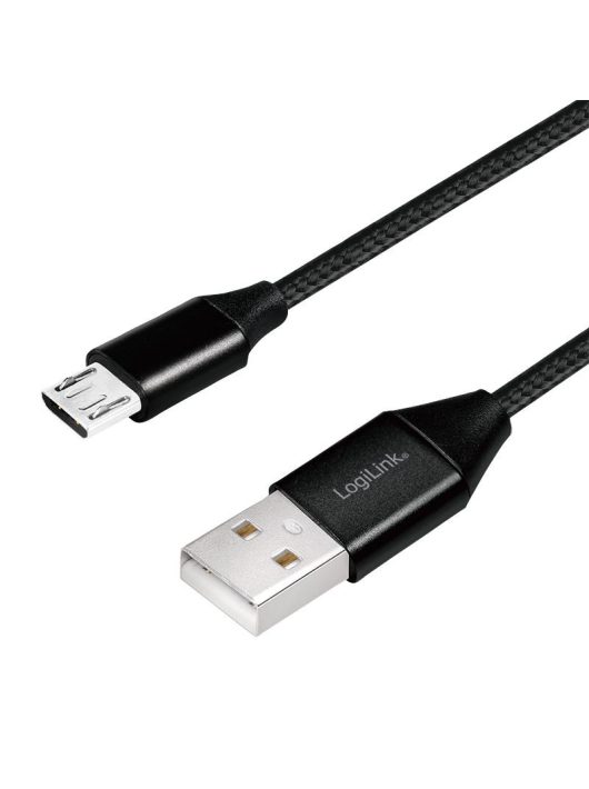 Logilink CU0143 USB 2.0 cable USB-A/M to Micro-USB/M (90°) 0,3m Black