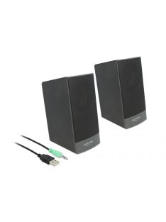   DeLock Stereo 2.0 PC Speaker with 3.5 mm stereo jack male and USB powered Black