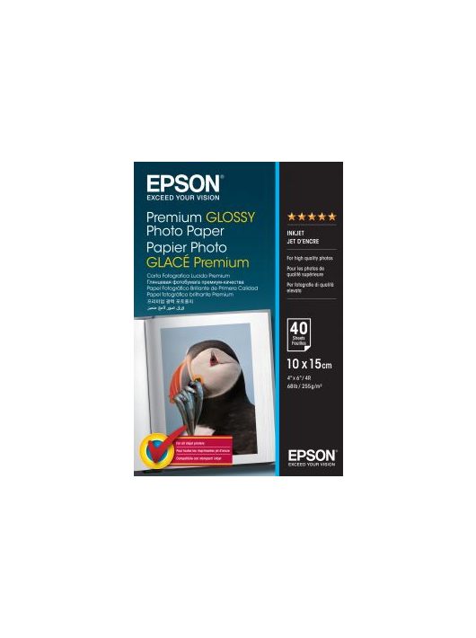 Epson Premium 255g 10x15cm 40db Fényes Fotópapír