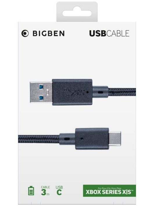 Bigben Interactive XBOX Series X USB-C Charging and Data Cable 3m Black