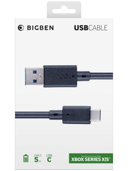 Bigben Interactive XBOX Series X USB-C Charging and Data Cable 5m Black