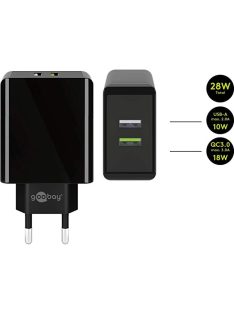 Goobay Dual USB Wall Quick Charge Black