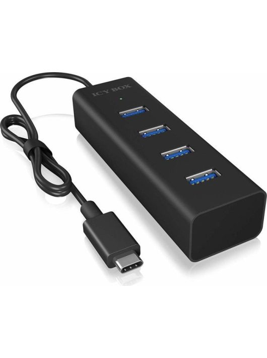 Raidsonic IcyBox 4-port Hub with USB Type-C Interface Black