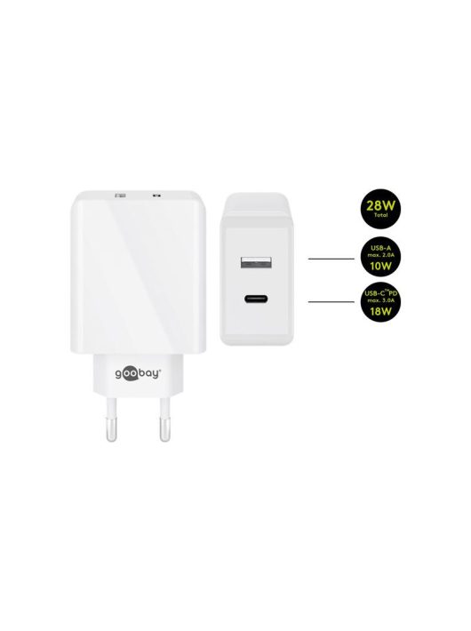 Goobay Dual USB Wall Quick Charge White