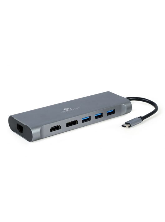 Gembird A-CM-COMBO8-01 USB Type-C 8-in-1 Multi-Port Adapter Space Grey