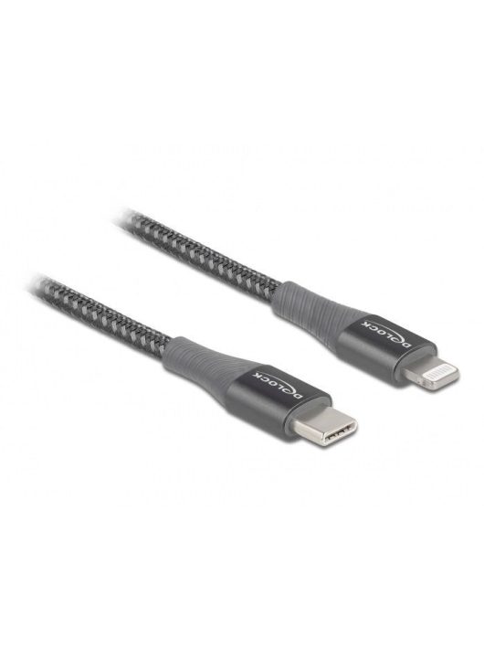 DeLock Data and Charging Cable USB Type-C to Lightning for iPhone iPad and iPod MFi 1m Grey