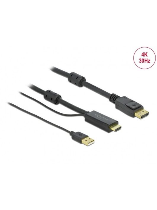 DeLock HDMI to DisplayPort 4K 30Hz 1m Cable Black