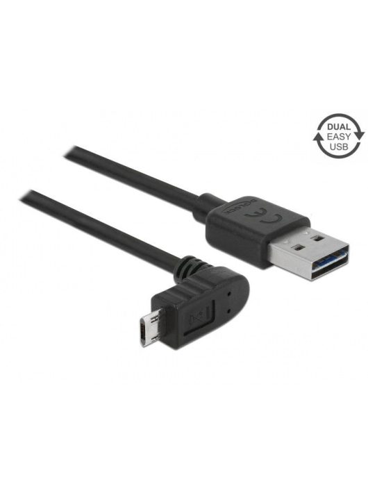 DeLock Cable EASY-USB 2.0 Type-A male > EASY-USB 2.0 Type Micro-B male angled up / down 2m Black