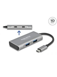   DeLock External USB 3.2 Gen 2 USB Type-C Hub with 2x USB Type-A and 2 x USB Type-C