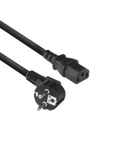   ACT AC3305 Powercord mains connector CEE 7/7 male (angled) - C13 black 2m Black