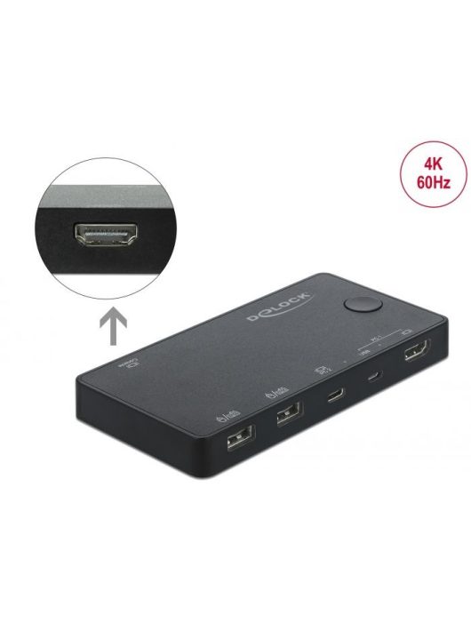 DeLock HDMI / USB-C KVM Switch 4K 60 Hz with USB 2.0