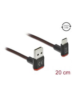   DeLock EASY-USB 2.0 Cable Type-A male to USB Type-C male angled up / down 0.2m Black