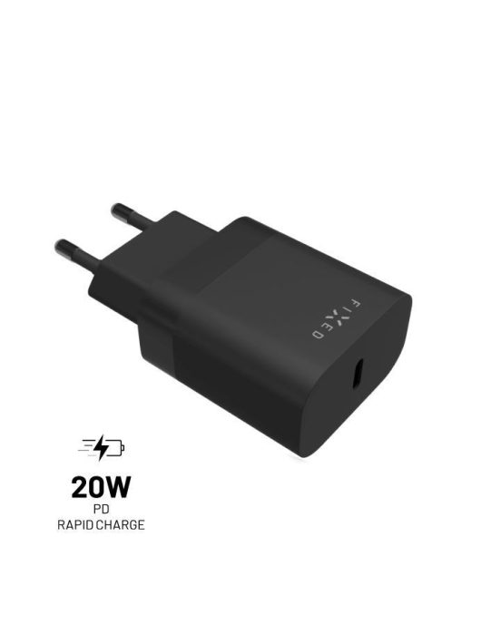 FIXED USB-C Travel Charger 20W, Fekete