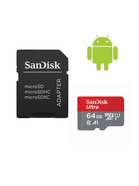 Sandisk 64GB microSDXC Ultra Class 10 UHS-I A1 (Android) + adapterrel