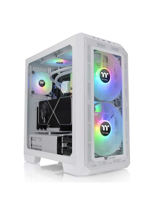 Thermaltake View 300 MX Snow Mid Tower Chassis ARGB Tempered Glass White