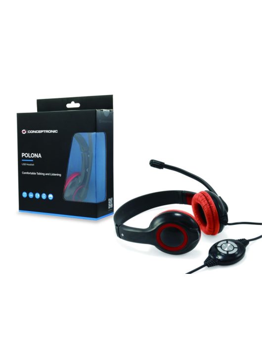 Conceptronic  CCHATSTARU2R Headset Black/Red