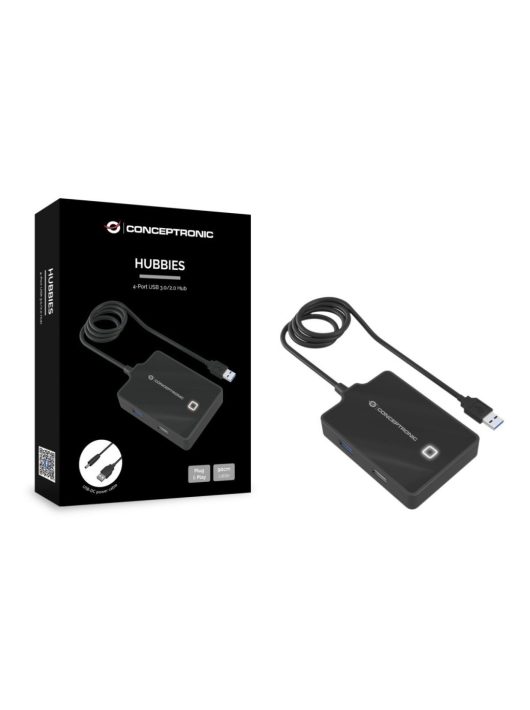 Conceptronic  4-Port USB 3.0/2.0 HUB Black