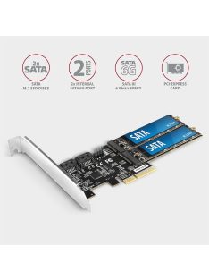 AXAGON PCES-SA4M2 PCIe Controller 2x SATA 6G + 2x SATA M.2