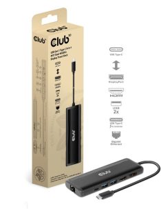   Club3D USB Gen 1 Type-C 8-in-1 MST Dual 4K60Hz Display Travel Dock