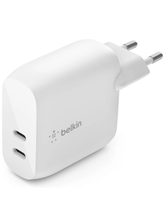 Belkin BoostCharge Dual USB-C PD Wall Charger 40W White