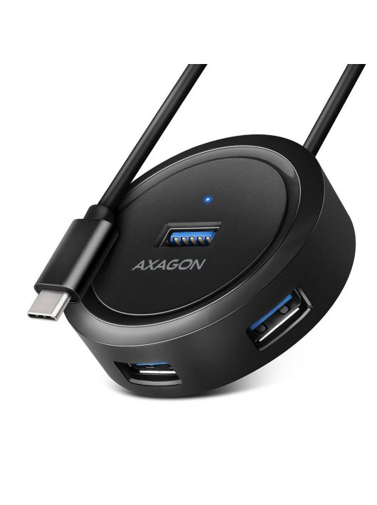 AXAGON HUE-P1C SuperSpeed USB-C Round HUB Black