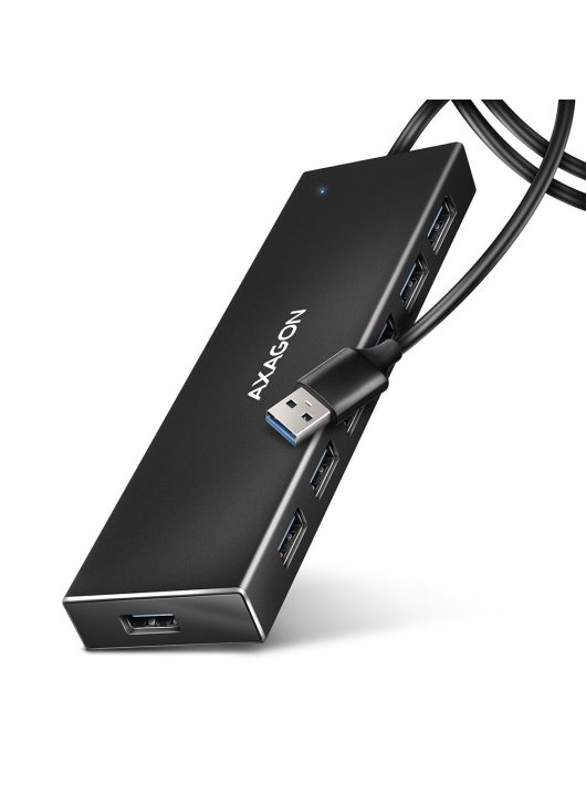 AXAGON HUE-F7A SuperSpeed USB-A FLAT HUB Black