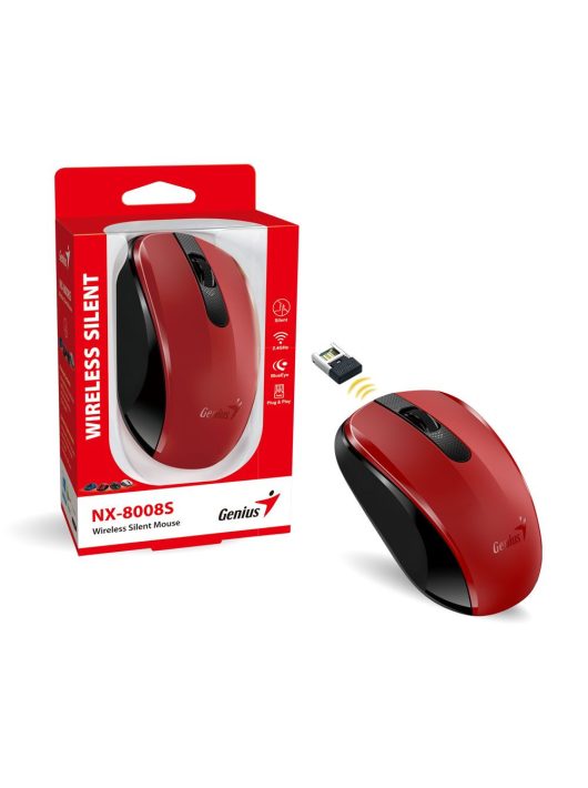 Genius NX-8008S Wireless Silent mouse Red