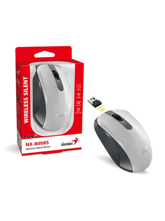 Genius NX-8008S Wireless Silent mouse White/Grey