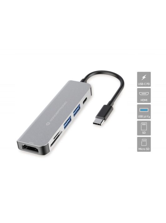 Conceptronic  DONN02G 6in1 USB3.2 Gen 1 Docking Station Grey