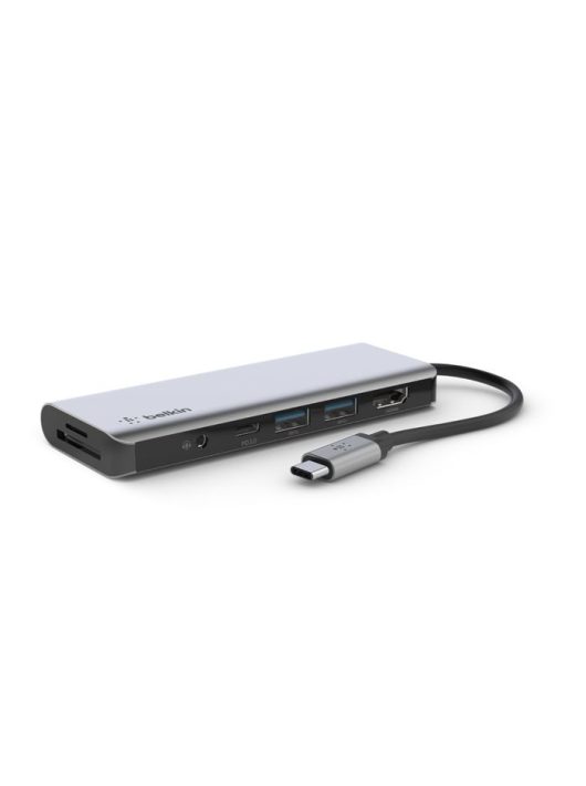 Belkin Connect USB-C 7-in-1 Multiport Hub Adapter Grey