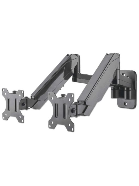 Manhattan Universal Gas Spring Dual Monitor Wall Mount Black