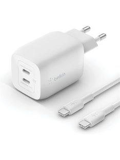   Belkin Boost Charge Pro Dual port USB-C GaN charger, PPS 65W and USB-C to USB-C cable 