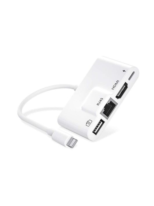 BlackBird Lightning Ethernet OTG Digital AV Adapter White