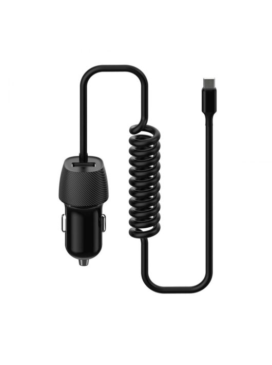 Platinet PLCRSM Car Charger Spiral 3,4A microUSB cable Black