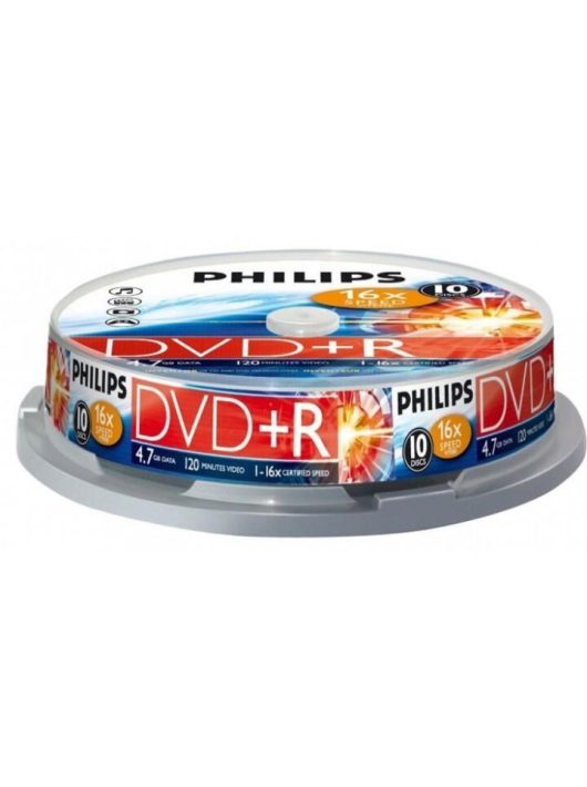 Philips DVD+R 4,7GB 10x Hengeres 10db/csomag (10-es címke)