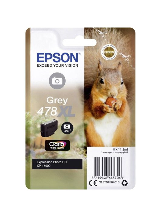 Epson T04F6 (478XL) Grey tintapatron