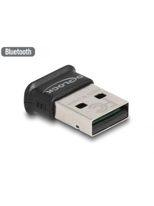 DeLock USB Bluetooth 5.0 Adapter Class 1 in micro design Operating range up to 100 meter Black