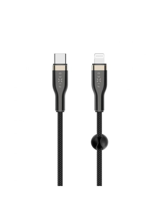 FIXED Braided Cable USB-C/Lightning, 0,5m, black