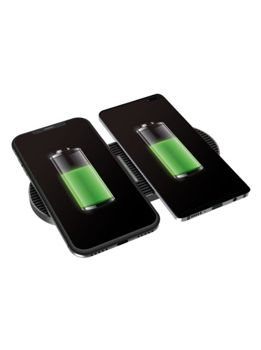 Platinet PWCDB QI Wireless Charger Duo 2x10W Type-C Black