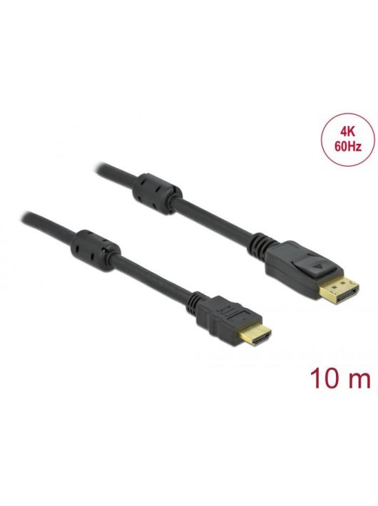 DeLock Active DisplayPort 1.2 to HDMI Cable 4K 60Hz 10m Black