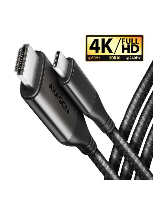 AXAGON RVC-HI2MC USB-C -> HDMI 2.0 adapter 4K/60Hz Aluminum 1,8m cable Black