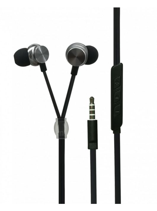 2GO Luxury Zipper-Style In-Ear Stereo Headset Antracit Black