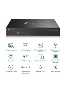   TP-Link VIGI NVR1008H-8MP VIGI 8 Channel PoE+ Network Video Recorder