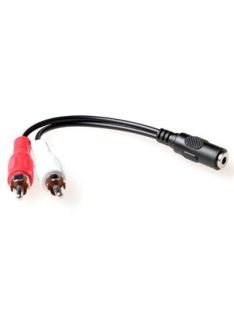   ACT 0,15 meter audio connection cable 1x 3,5 mmm jack male naar 1x 3.5mm stereo jack female - 2x RCA male