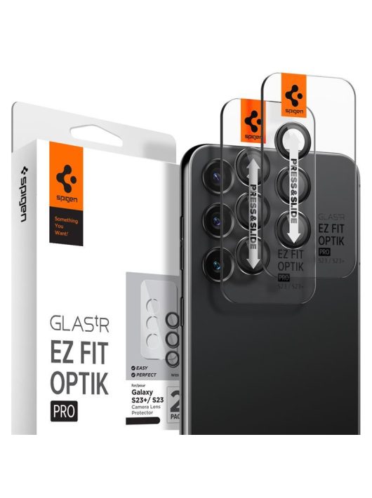 Spigen Glass EZ Fit Optik Pro 2 Pack, black - Samsung Galaxy S23/S23+