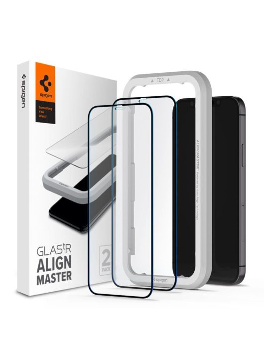 Spigen Glas tR ALM FC Black, 2 Pack - iPhone 12 mini