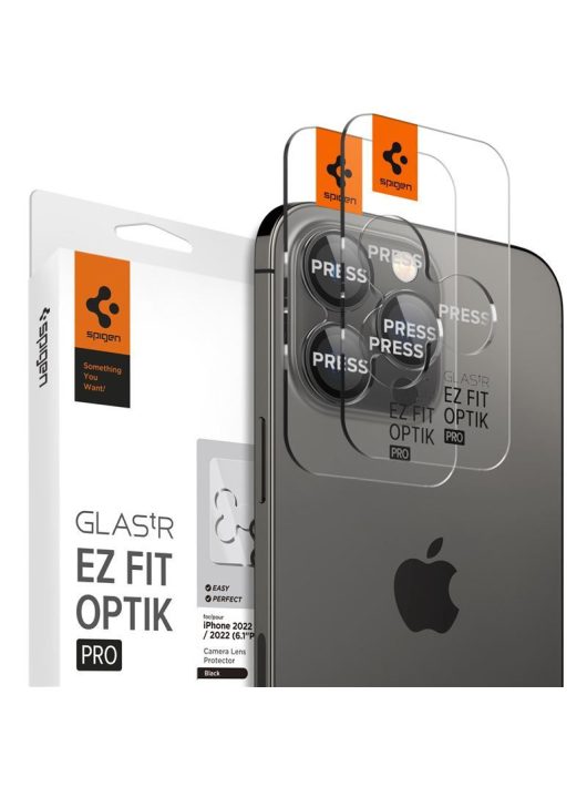 Spigen Glass EZ Fit Optik Pro 2 Pack, black - iPhone 15 Pro/15 Pro Max/14 Pro/14 Pro Max