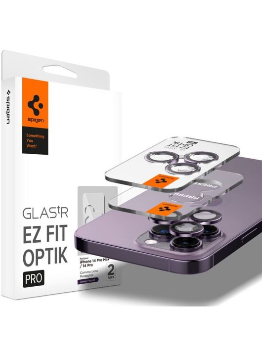 Spigen Glass EZ Fit Optik Pro 2 Pack, deep purple - iPhone 14 Pro/iPhone 14 Pro Max