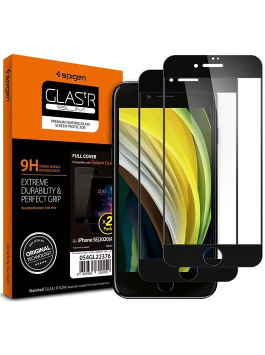 Spigen Glass FC 2 Pack, black - iPhone SE (2022/2020)/8/7